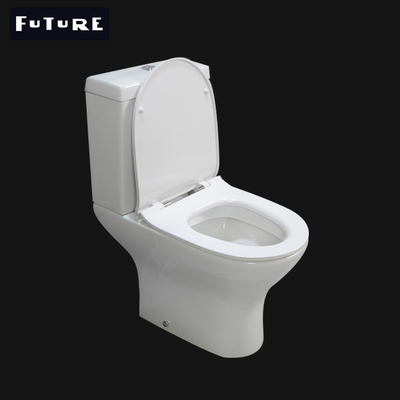 Διπλή επίπεδη τουαλέτα 570mm προβολής 3L 6L κεραμική σύντομη πλύσιμο κάτω από το WC