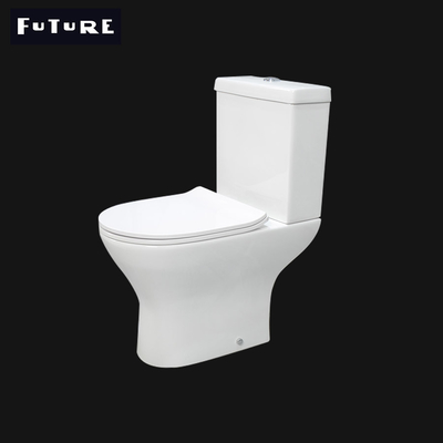 Διπλή επίπεδη τουαλέτα 570mm προβολής 3L 6L κεραμική σύντομη πλύσιμο κάτω από το WC