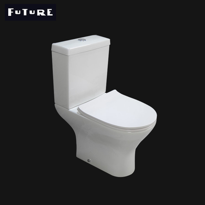 Διπλή επίπεδη τουαλέτα 570mm προβολής 3L 6L κεραμική σύντομη πλύσιμο κάτω από το WC