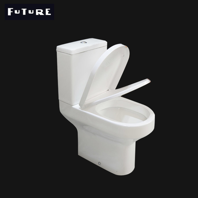 Στενή συνδεμένη τουαλέτα WC 610*357*400MM ύψους άνεσης παγίδων Π δύο κομματιών