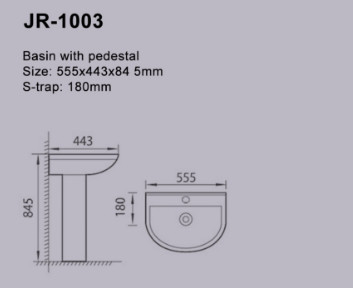 ISO9001 άσπρος σύγχρονος??????????? νεροχύτης 555*443*845MM βάθρων